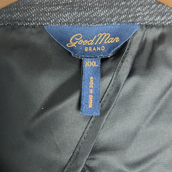 Good Man Brand Dark Gray Textured Unstructured 2-Button Blazer 100% Cotton XXL - Picture 7 of 11